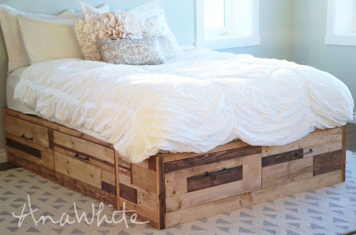 pallet wood storage bed