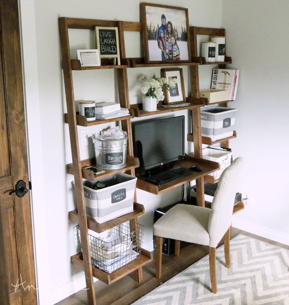 Leaning Wall Ladder Desk Ana White