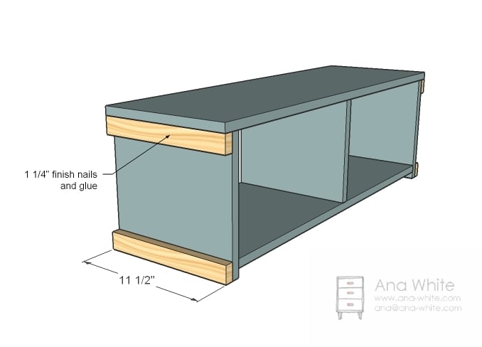 Ana White | Build a Cottage Bench with Storage Cubbies | Free and ...