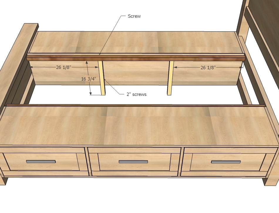 King Size Bed with Storage Drawers Plans