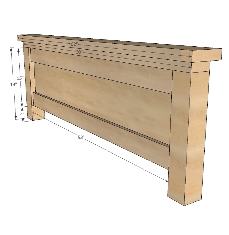 The footboard is built just like the headboard - make sure you leave 1 