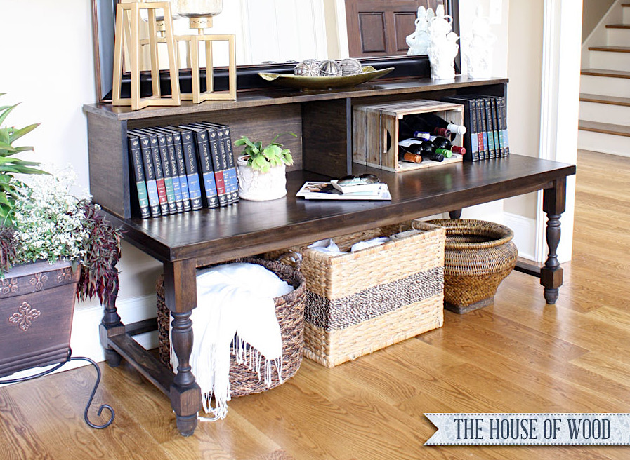 deep console table bench with hutch free plans