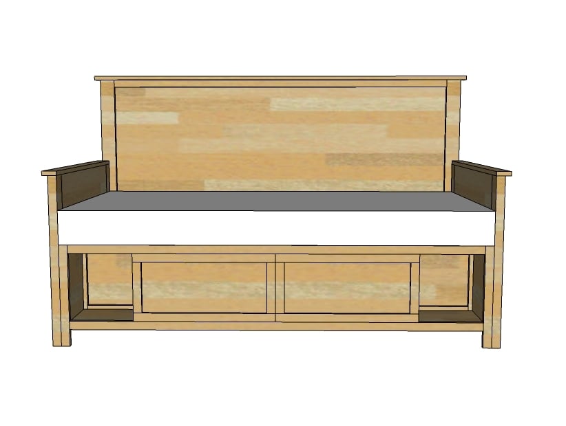 Full Size Daybed with Storage Plans