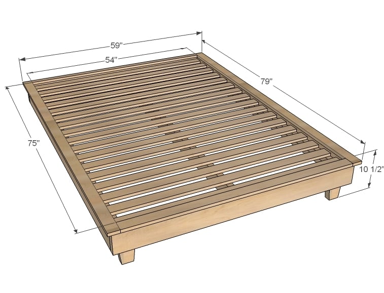 wood platform diy bed frame