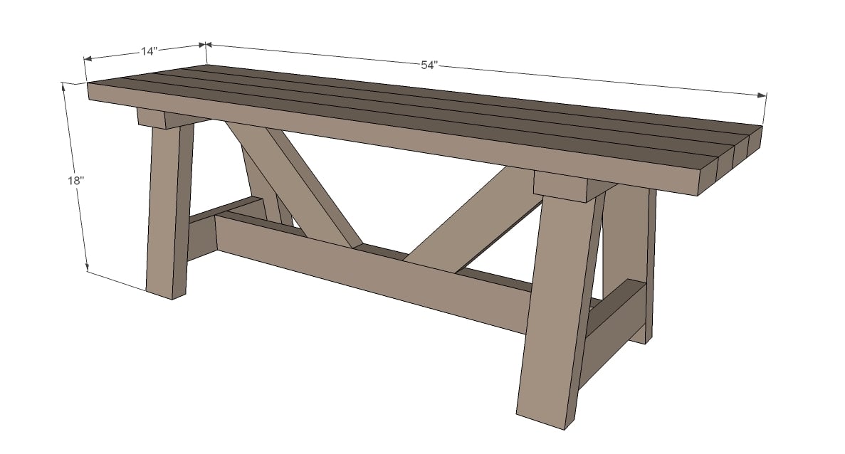 diagram for bench plans dimensions