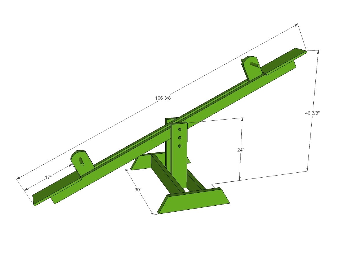 teeter totter or seesaw dimensions