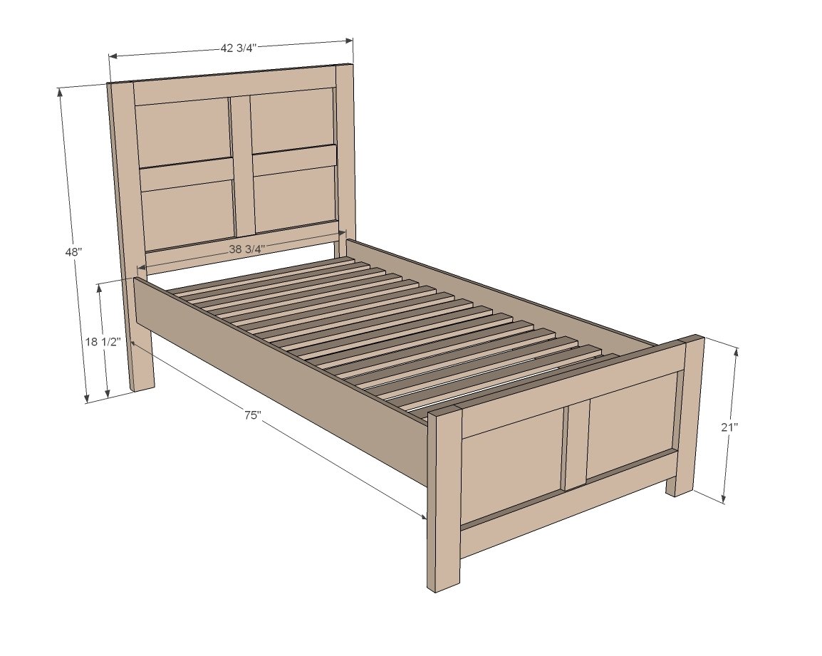 Ana White | Build a Emme Twin Bed | Free and Easy DIY Project and ...