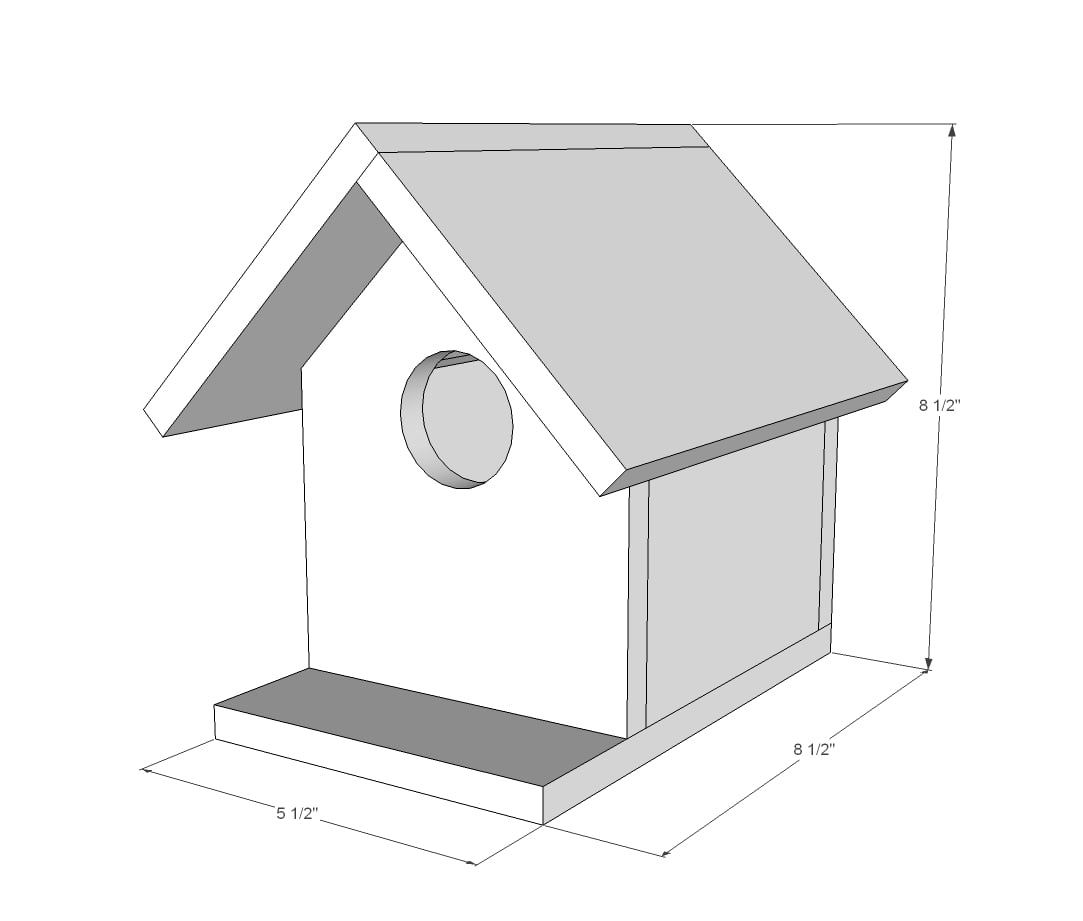 dimensions for birdhouse plans