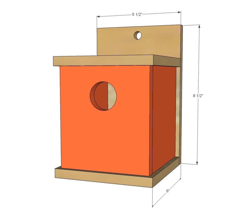 modern birdhouse dimensions from plans