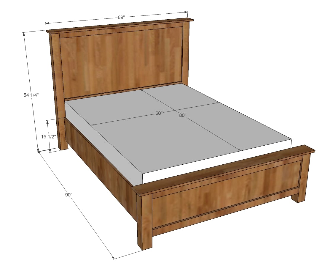 Ana White | Build a Wood Shim Cassidy Bed - QUEEN | Free and Easy DIY ...