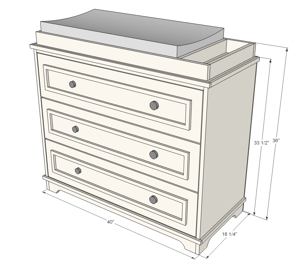 dresser dimensions or changing table