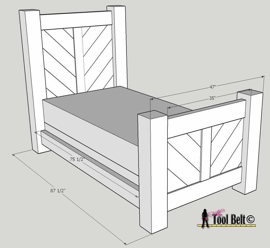 Overall rustic bed plan dimensions