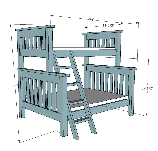 Ana White Twin over Full Simple Bunk Bed Plans DIY Projects