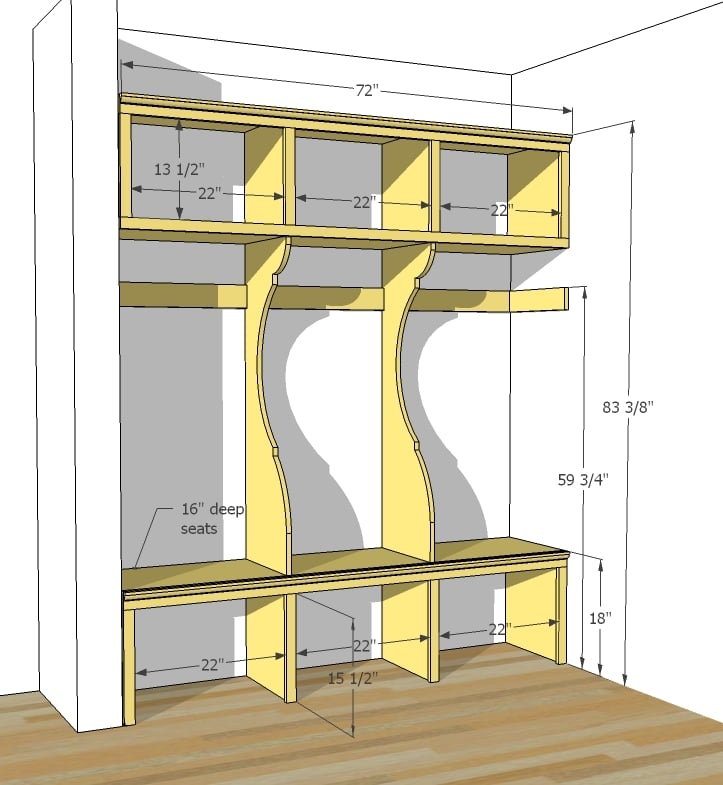 Mudroom bench plans | Project shed