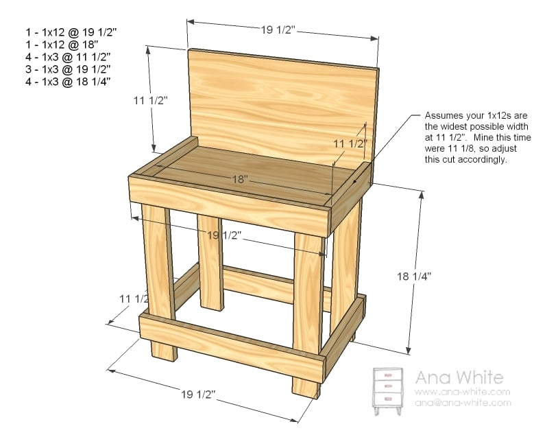 Simple Wooden Storage Bench Design for Kids | Furnikidz.com | Best