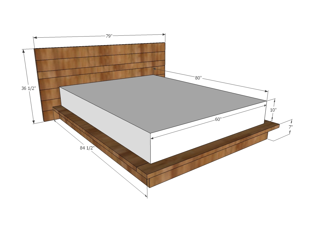 DIY rustic platform bed plans 