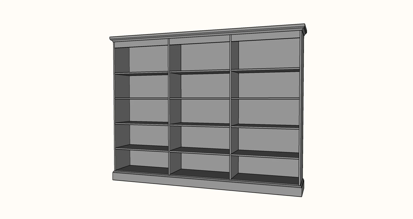 dimensions for custom bookshelf