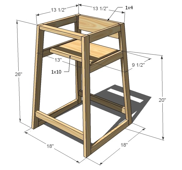 Wood Free Plans To Build A Wooden High Chair PDF Plans