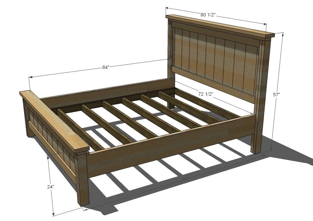 farmhouse bed dimensions california king