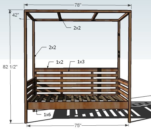 DIY Outdoor Daybed with Canopy