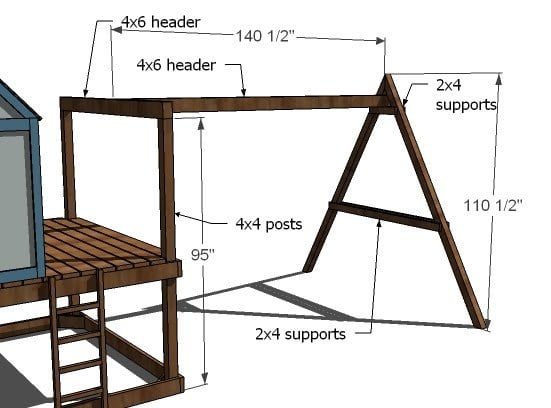 dimensions of the swingset