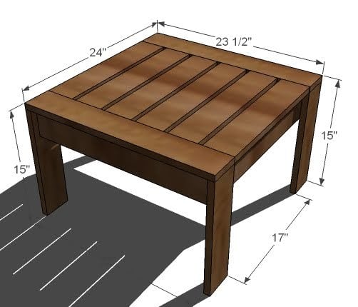 Ottoman or Accent Table for Simple Modern Outdoor Sectional