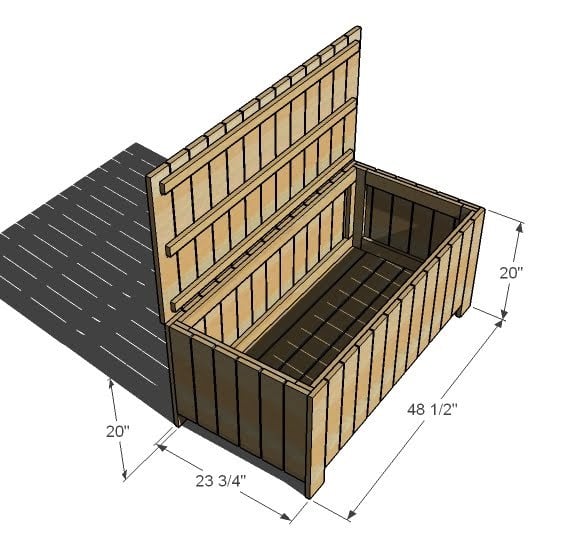 storage bench plans dimensions