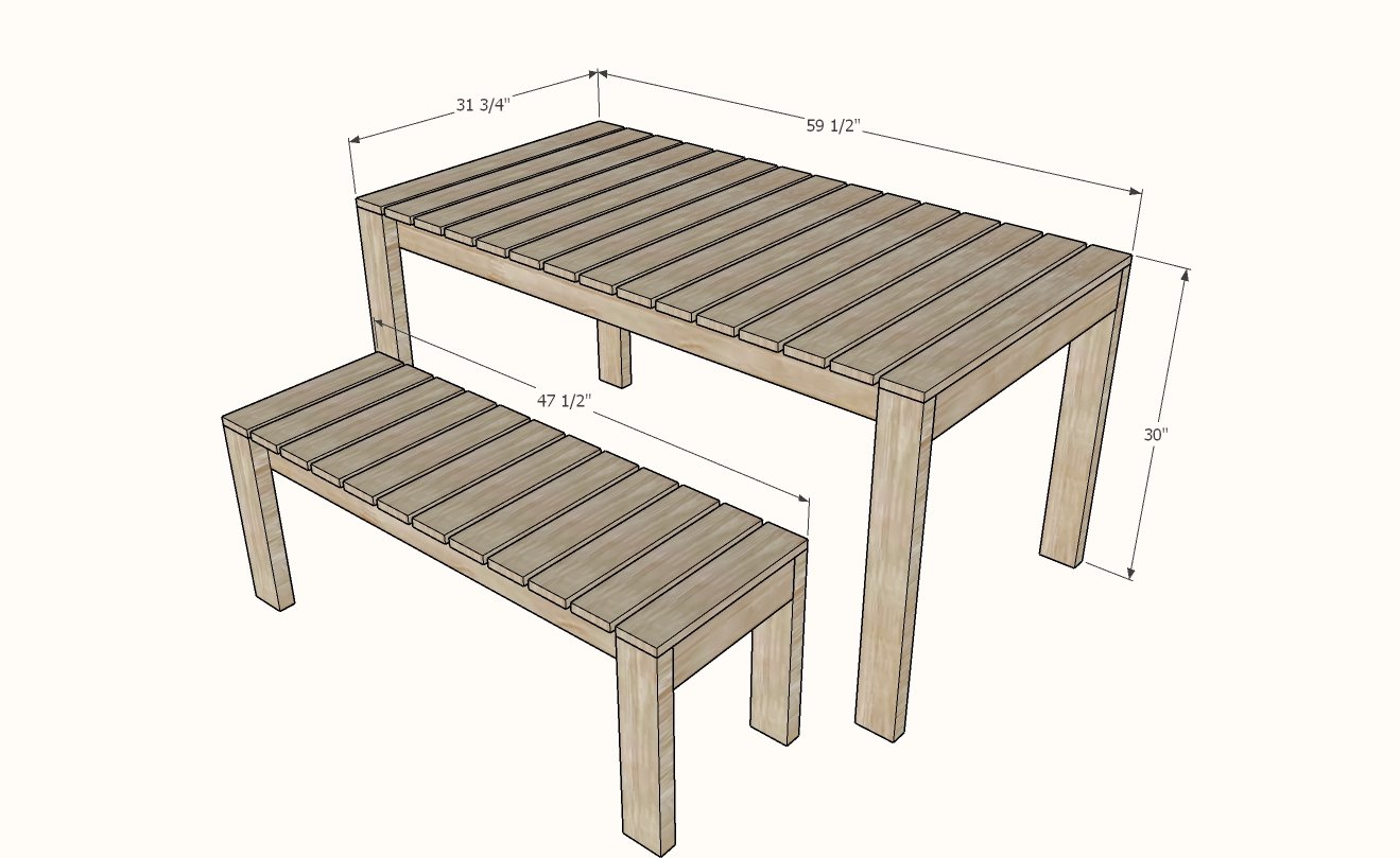 simple modern outdoor dining table plans
