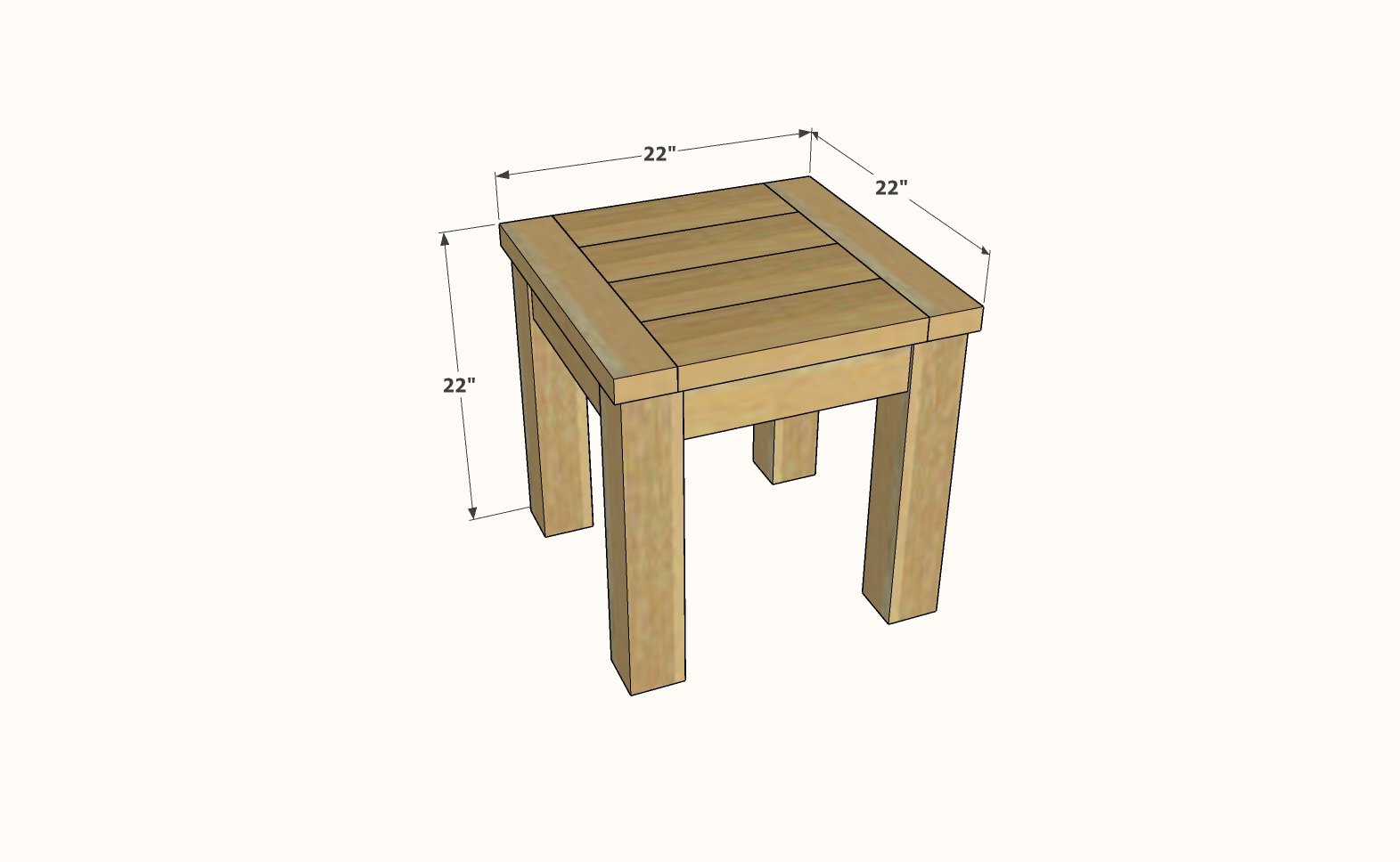 dimensions for end table