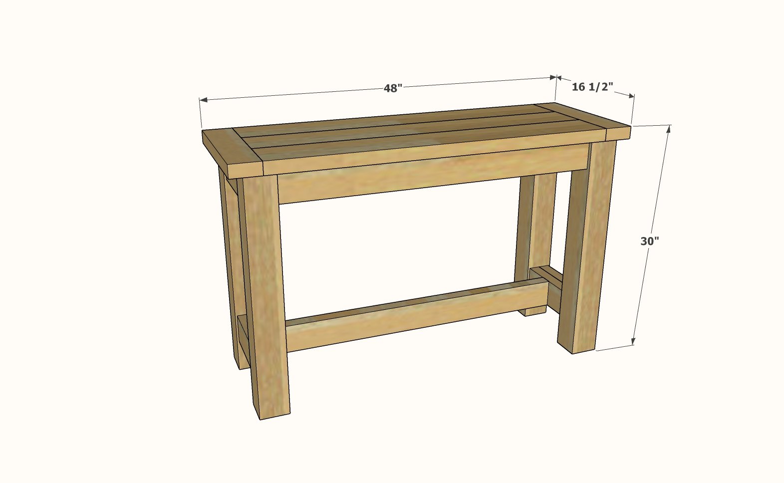 tryde console table dimensions