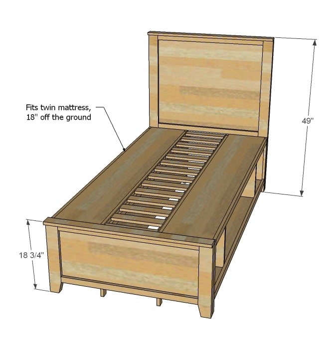 Make Twin Storage Bed for Pinterest