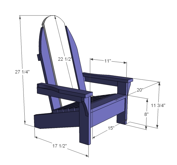 Ana White | Build a Child Sized Surf Board Adirondack Chair | Free and 