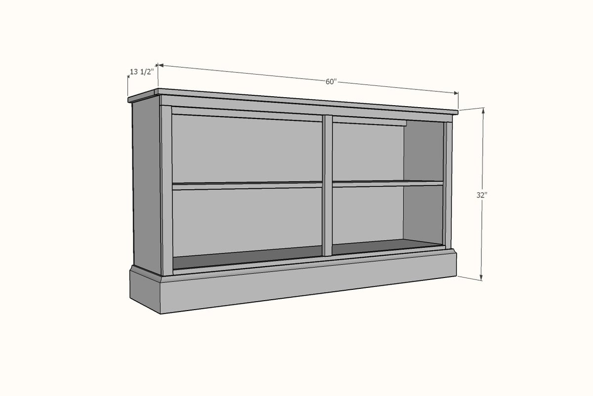 white bookcase plans dimensions