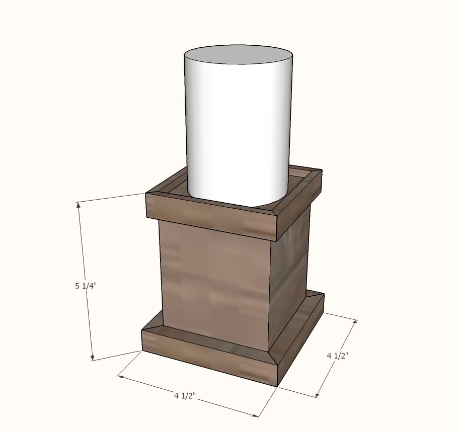 wooden candle pillar