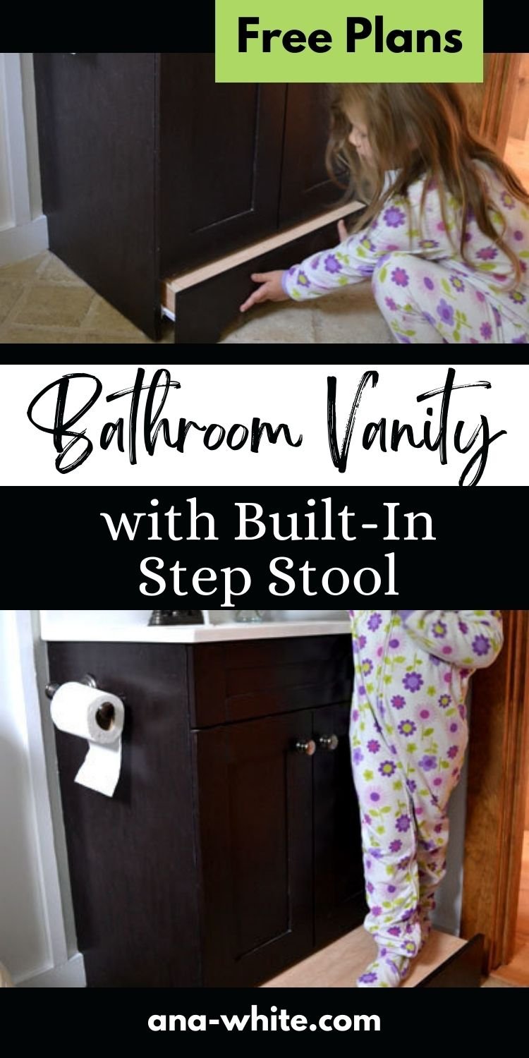 Bathroom Vanity with Built-In Step Stool