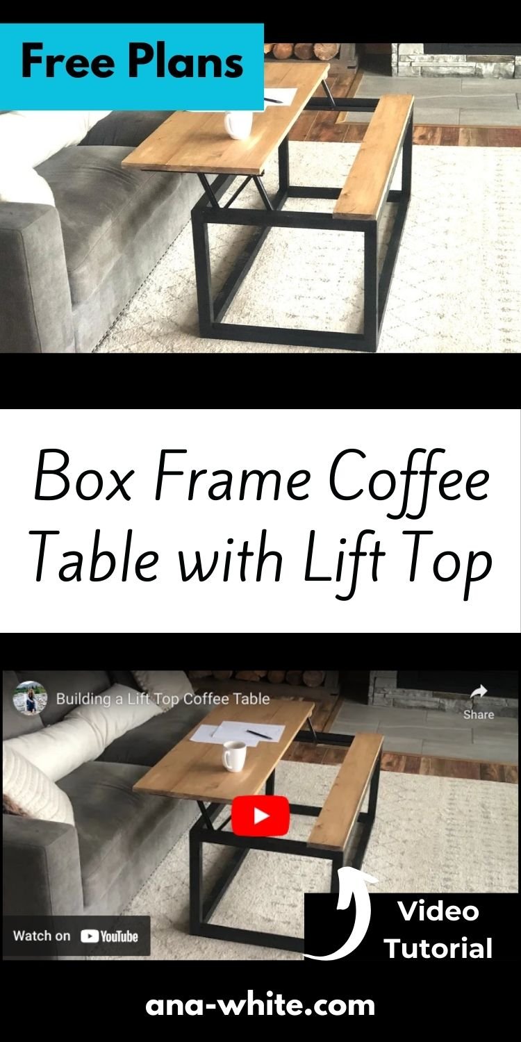 Box Frame Coffee Table with Lift Top