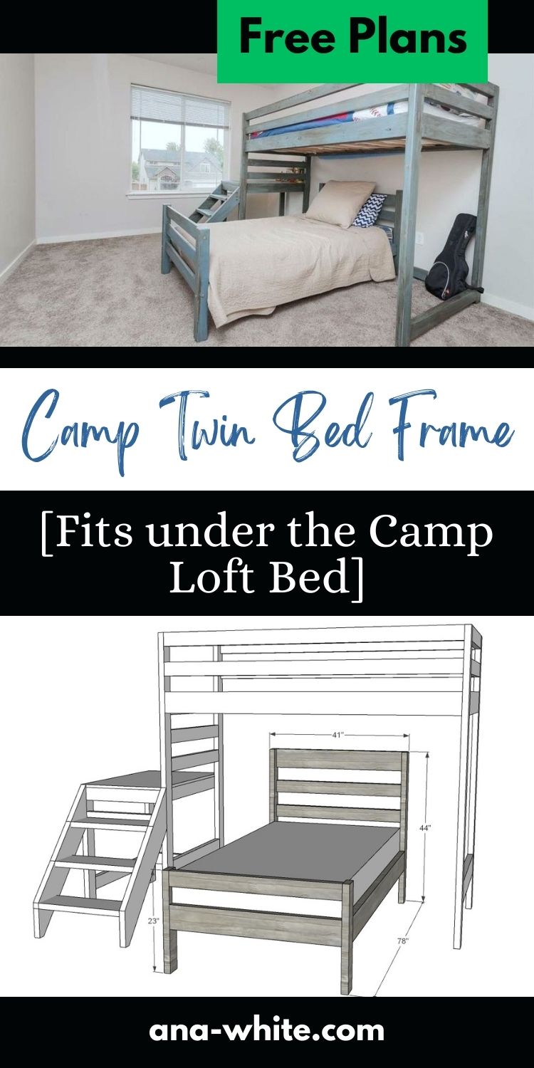 Camp Twin Bed Frame [Fits under the Camp Loft Bed]