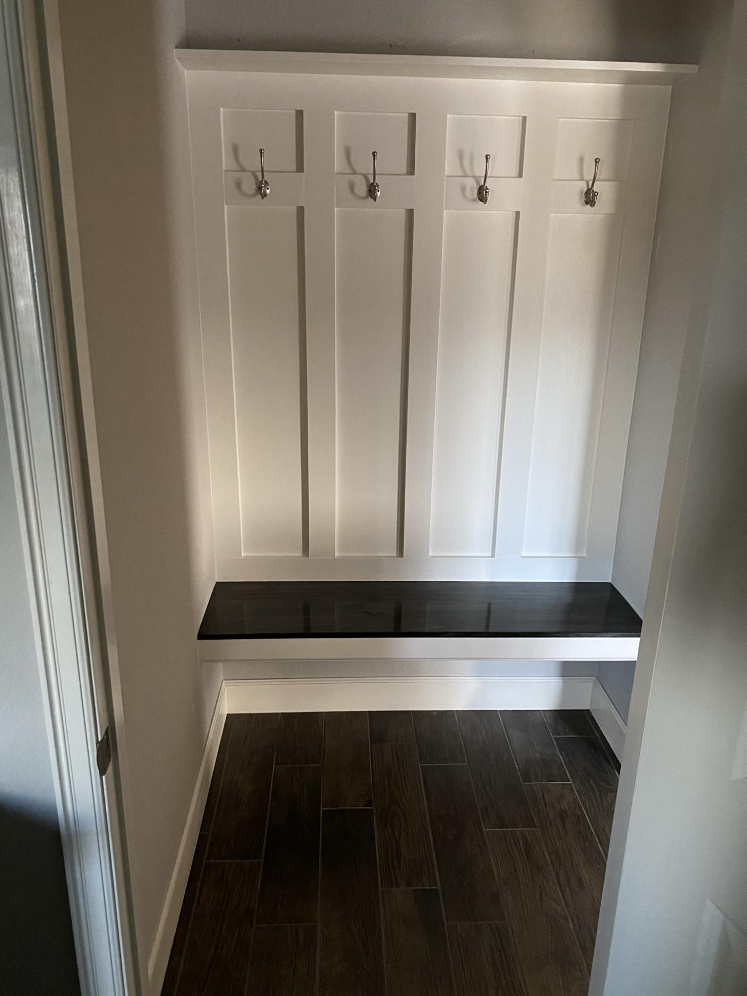 mudroom bench floating