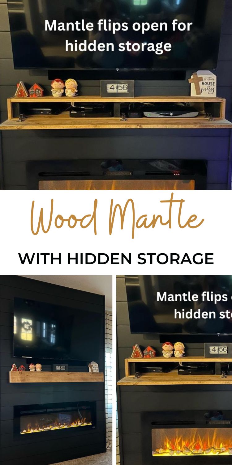 Wood Mantle with Hidden Storage
