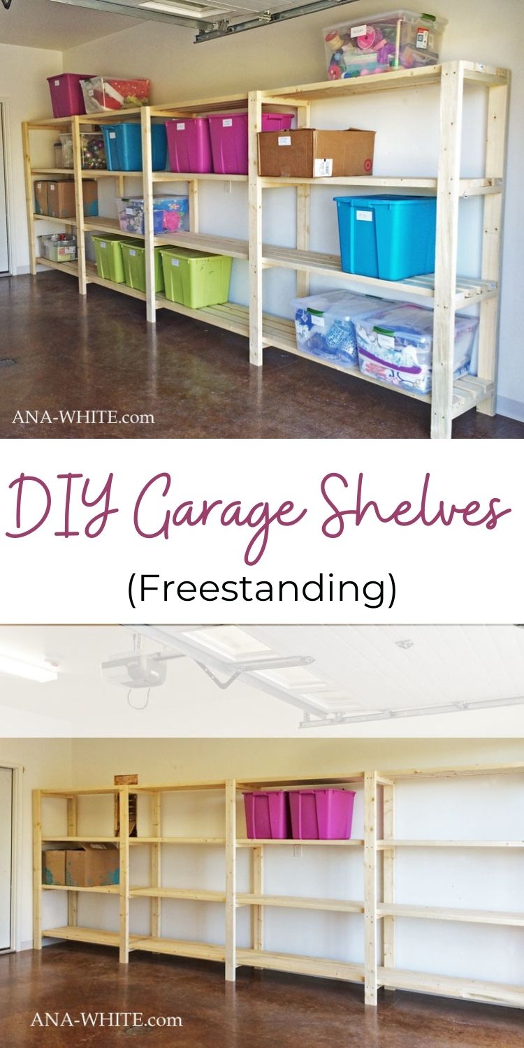 DIY Garage Shelves Freestanding