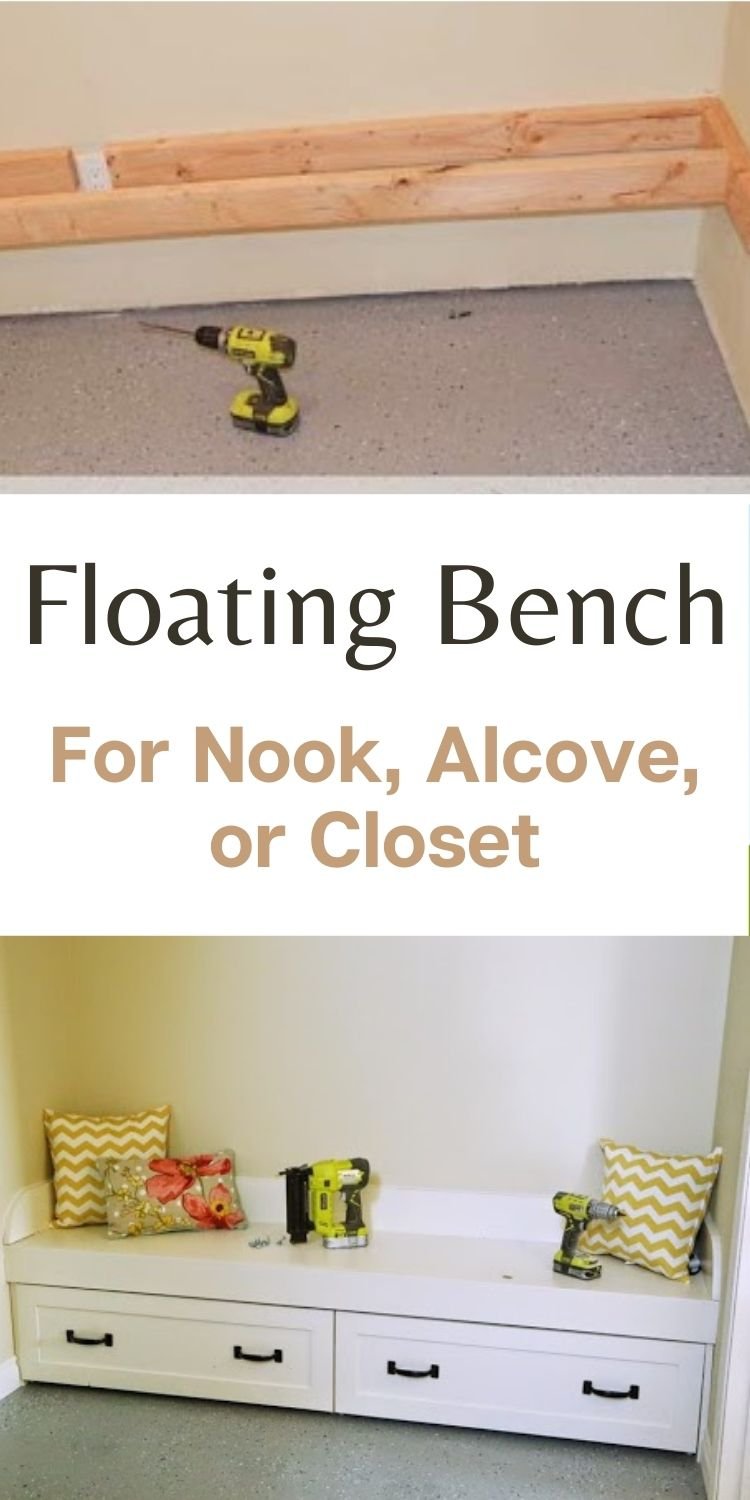 Floating Bench for Nook, Alcove or Closet