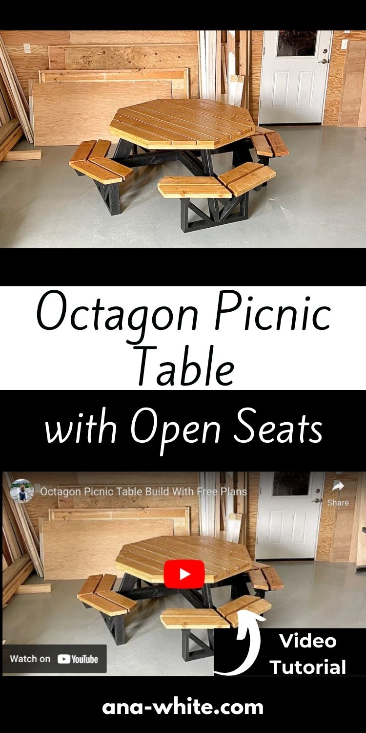 Octagon Picnic Table with Open Seats