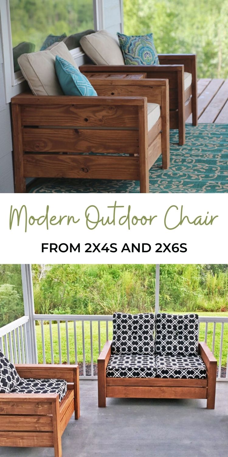 Modern Outdoor Chair from 2x4s