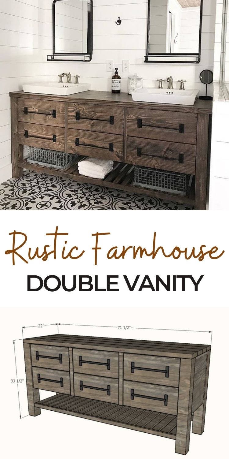 Rustic Farmhouse Double Vanity 