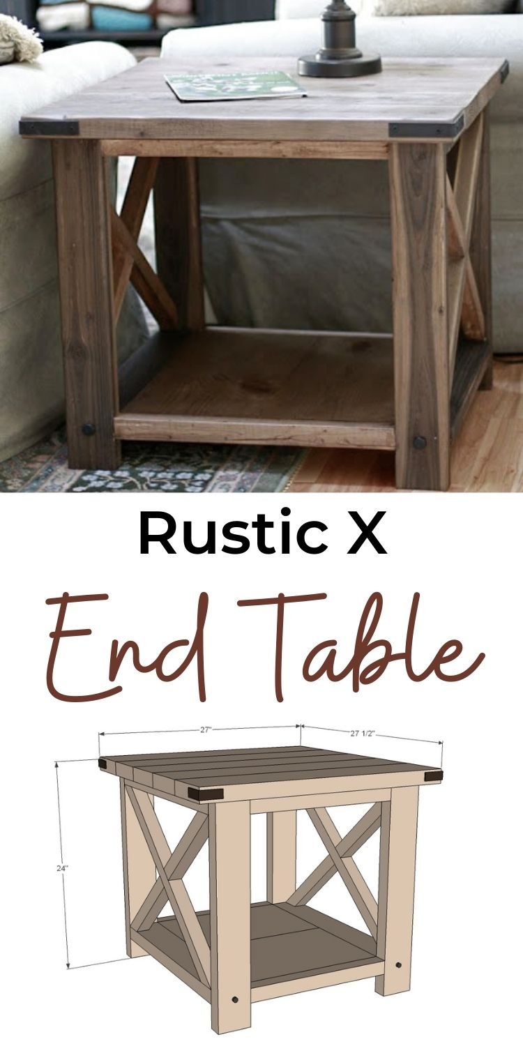 Rustic X End Table 