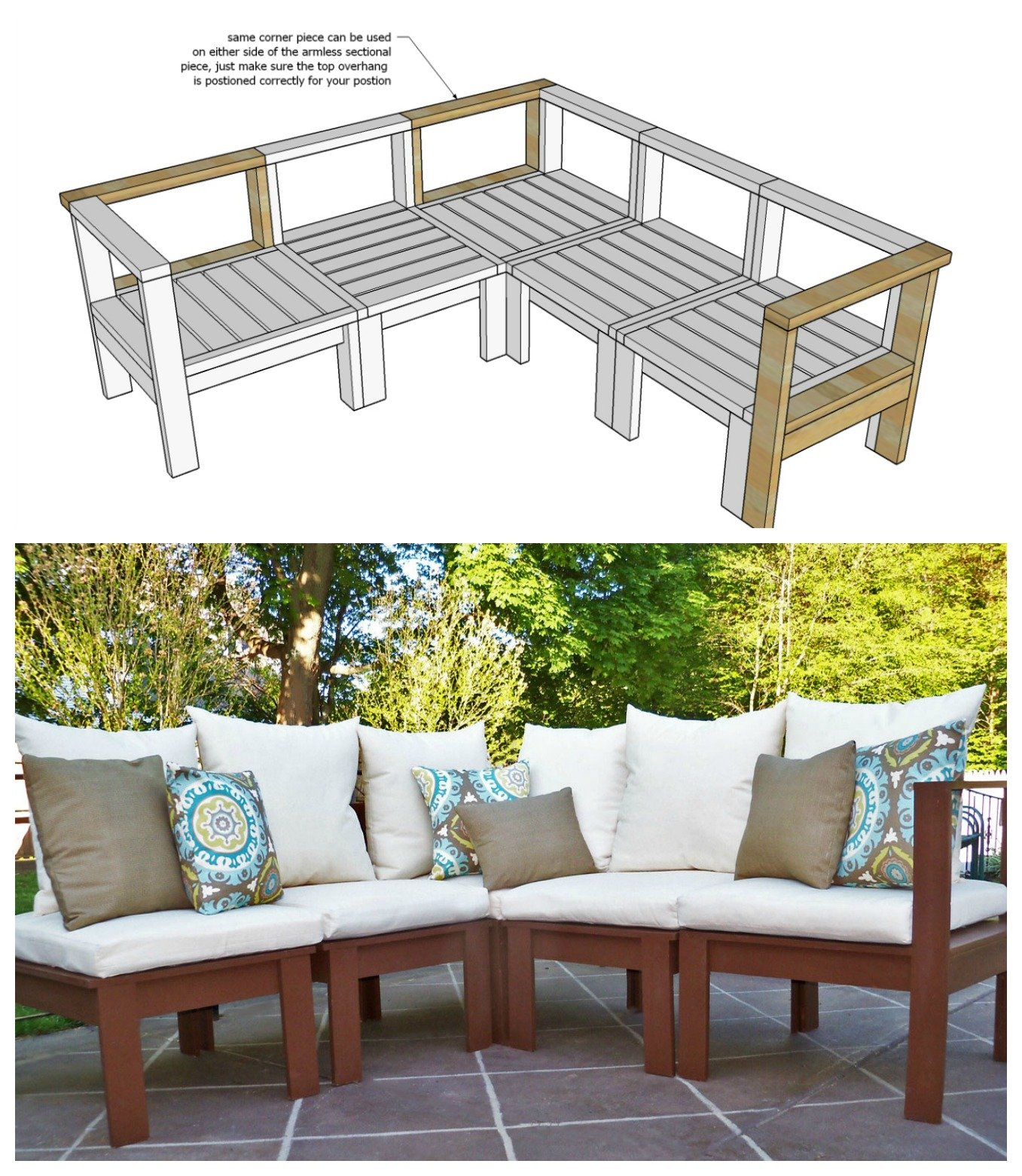 ana white plans outdoor sectional