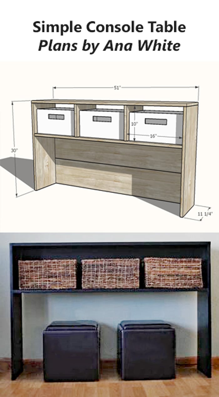 simple modern console table plans