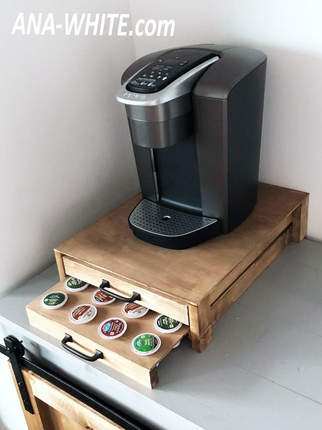 Appliance Slider, Wooden Sliding Tray for Coffee Maker, Coffee Pot