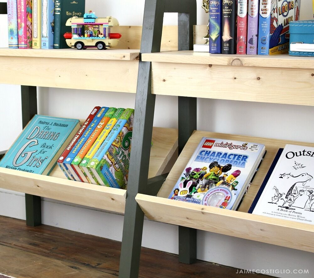 small white childrens bookcase