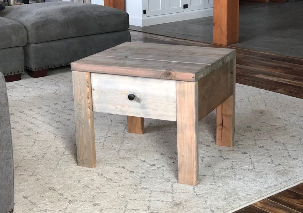 modern farmhouse nightstand with reclaimed wood